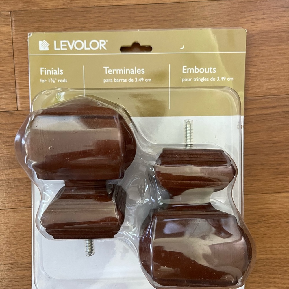 Levolor Curtain Rod Camelot Wood Drapery Finials